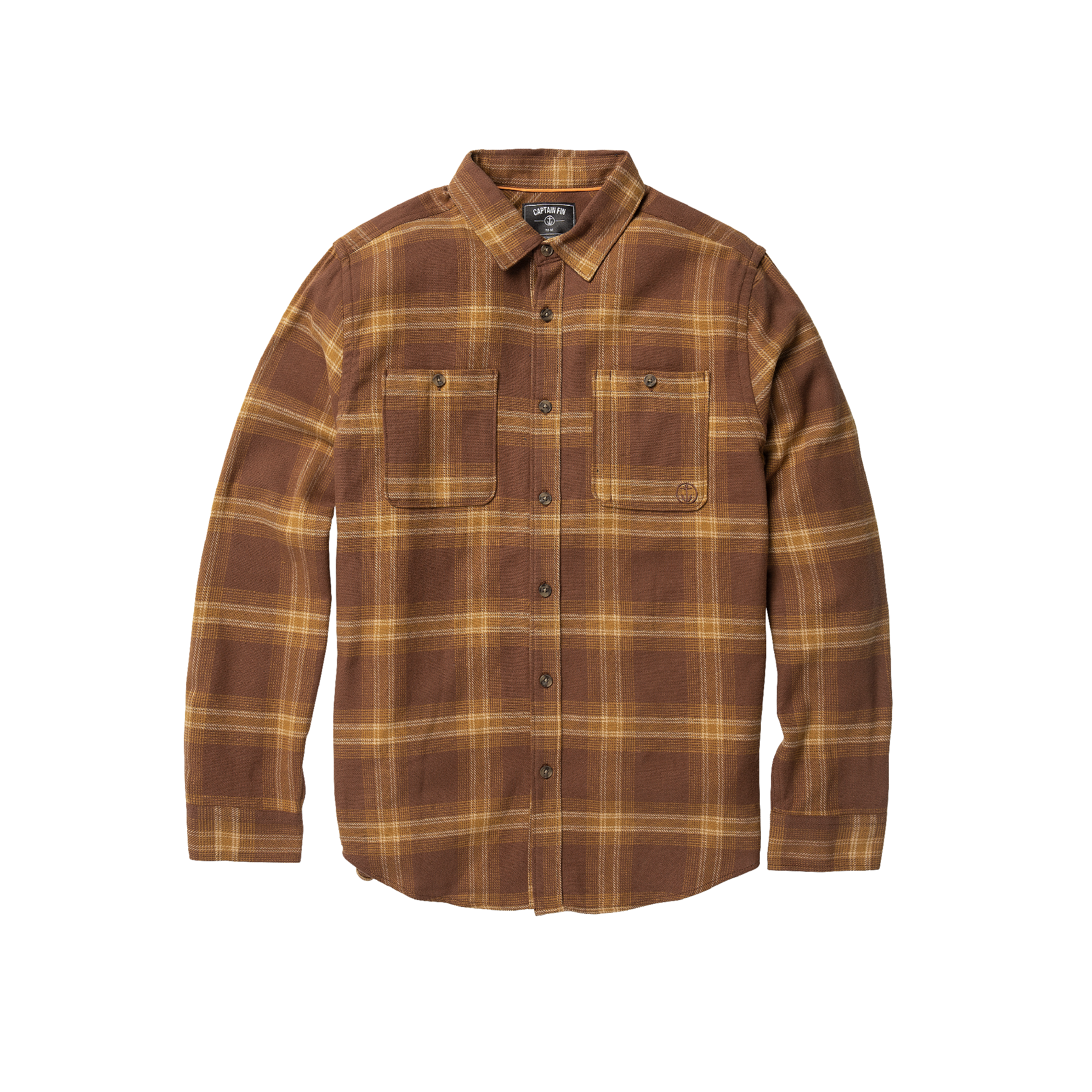 Fire Pit Long Sleeve Flannel Shirt - Dark Earth