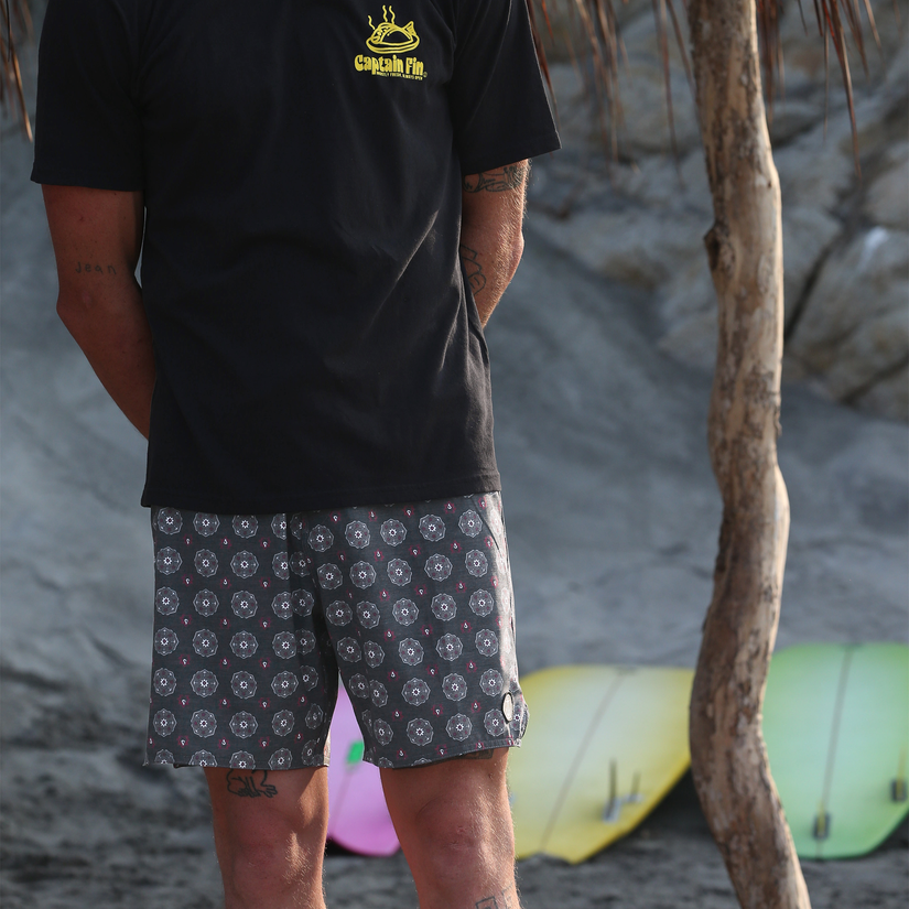 Voyager Paisley Boardshort - Black