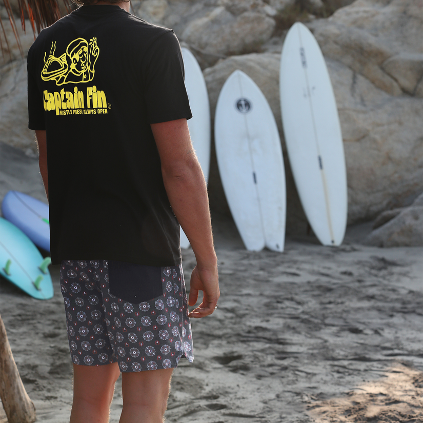 Voyager Paisley Boardshort - Black