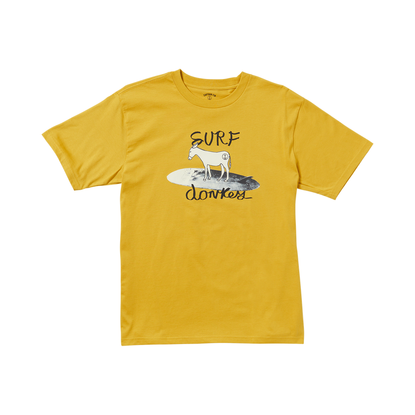 Surf Donkeys Short Sleeve Tee - Mineral Yellow - Captain Fin Co.