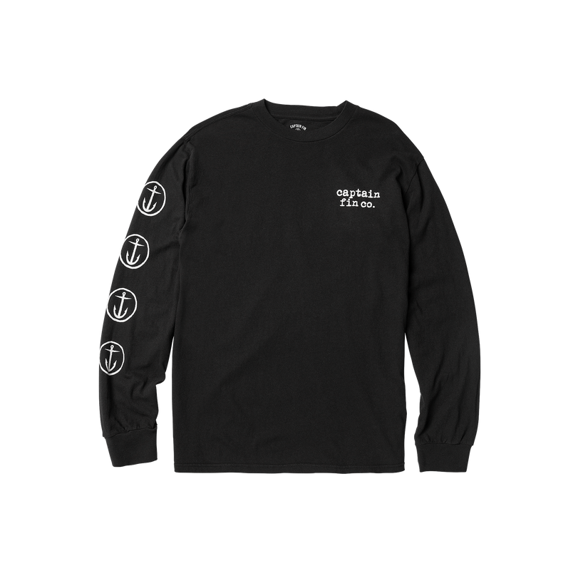 Anchor Long Sleeve Tee - Black - Captain Fin Co.