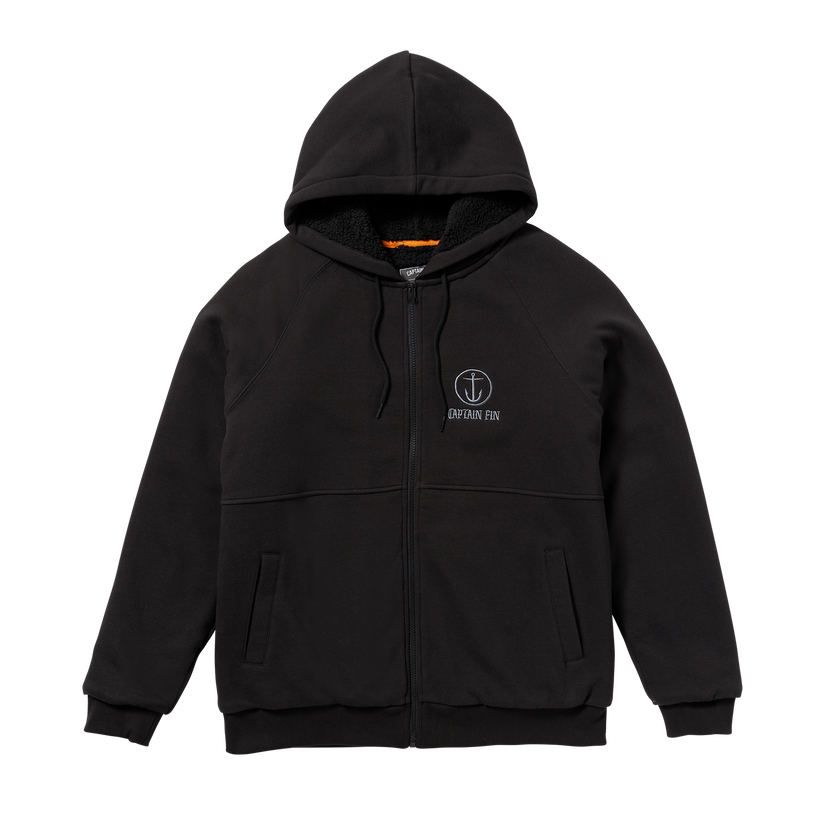 Core Captain Lined Hooded Fleece - Black - Captain Fin Co.