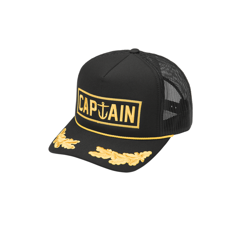 Capt. Scrmbled Eggs Hat - Black - Captain Fin Co.